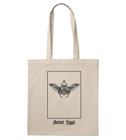 Tote Bag with Scarabee Inspired by Ancient Egyptic Art - White