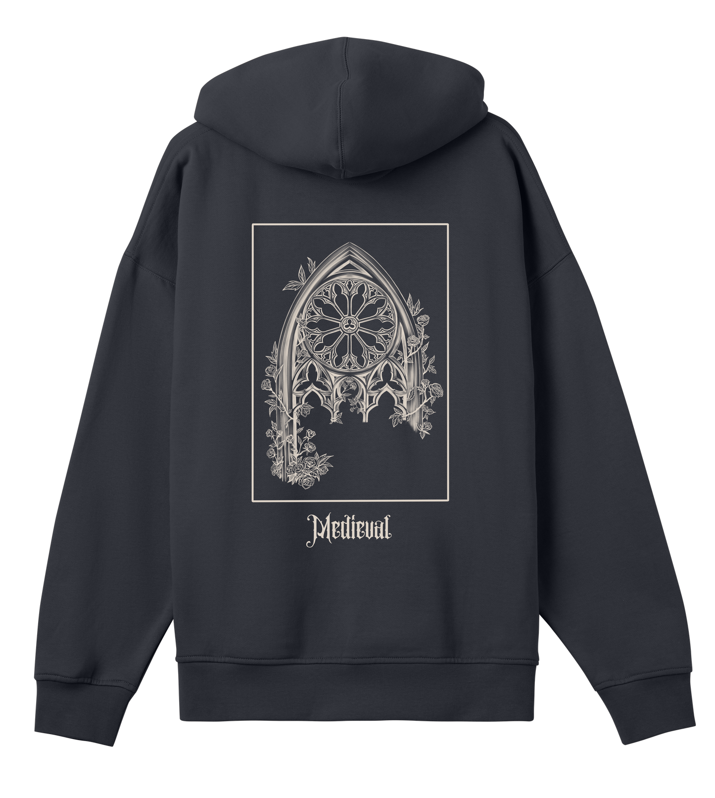 Black oversized medieval art inspired hoodie