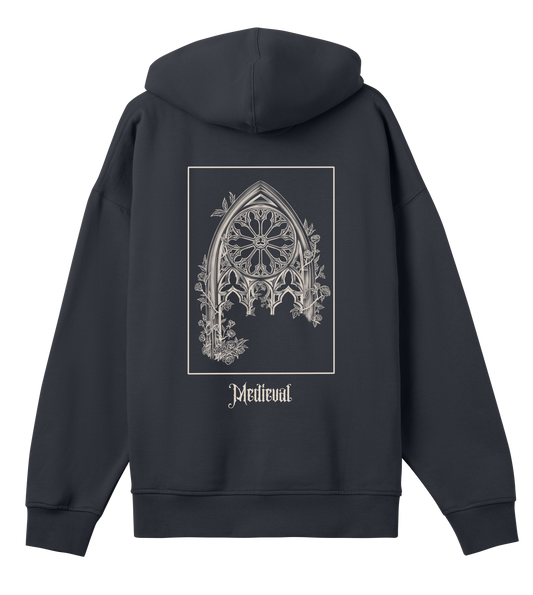 Black oversized medieval art inspired hoodie