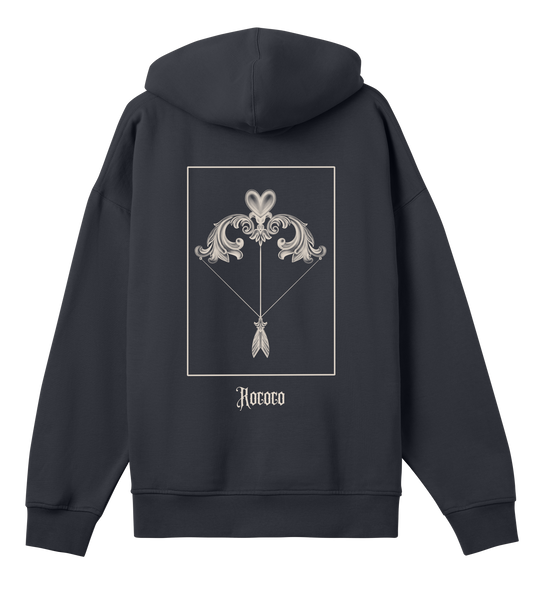 Rococo inspired hoodie black oversized