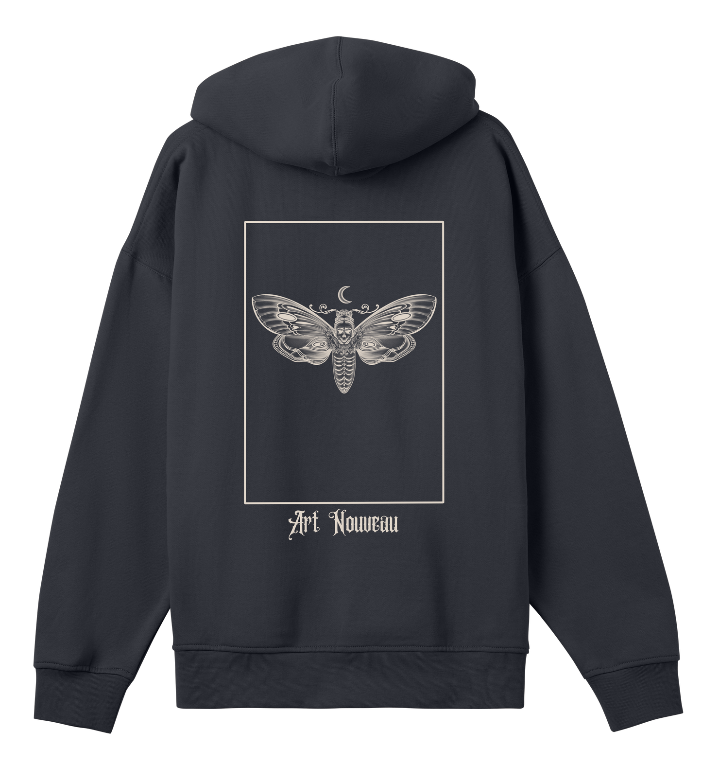 Art Nouveau inspired hoodie oversized black unisex