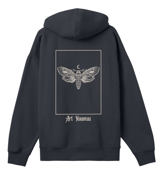 Art Nouveau inspired hoodie oversized black unisex