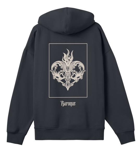 Baroque inspired hoodie oversized black