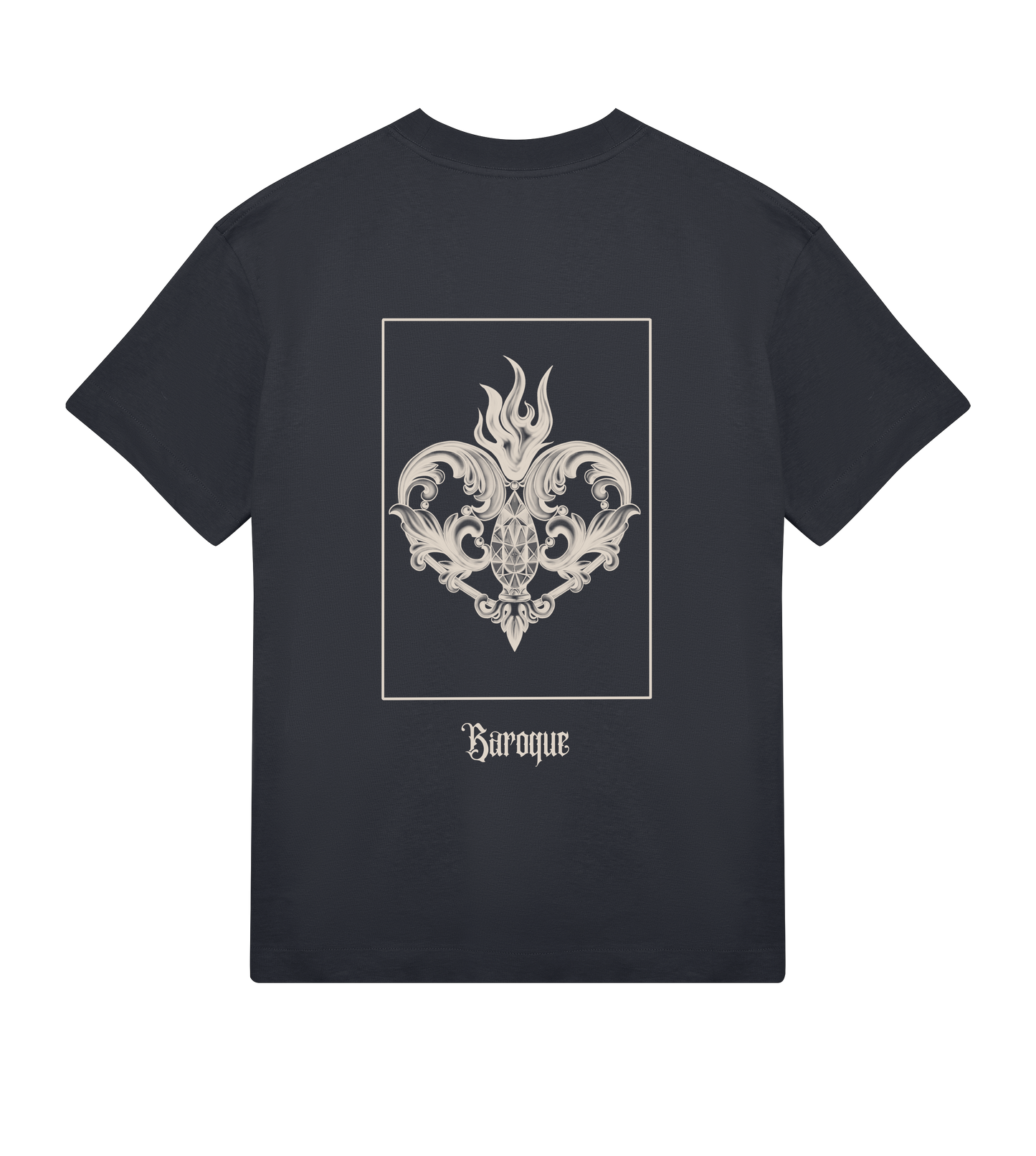 baroque inspired oversized tshirt black