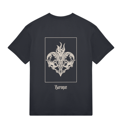 baroque inspired oversized tshirt black