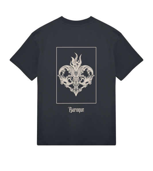 baroque inspired oversized tshirt black