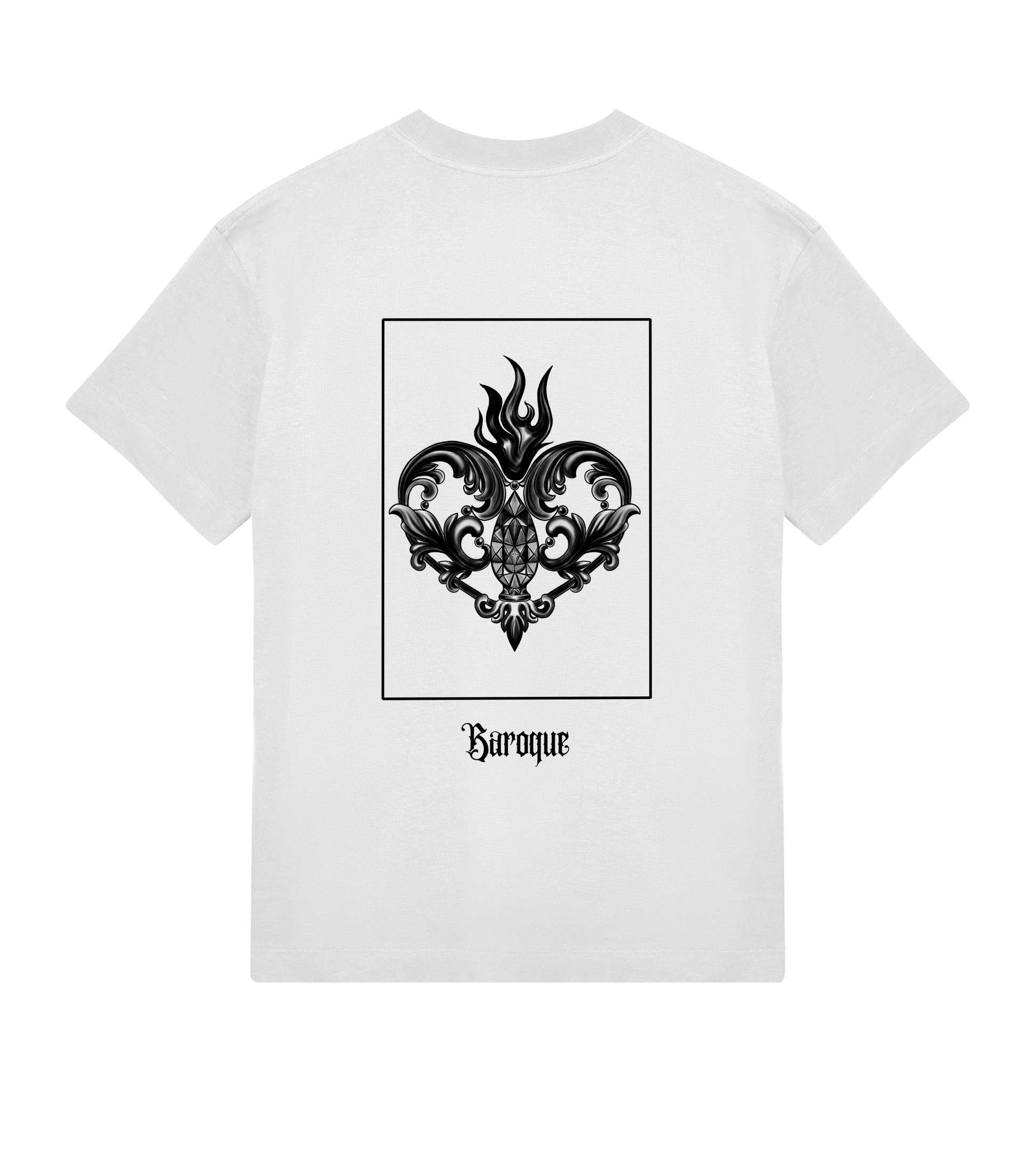 Baroque inspired oversized white tshirt