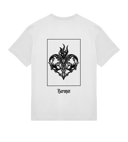 Baroque inspired oversized white tshirt